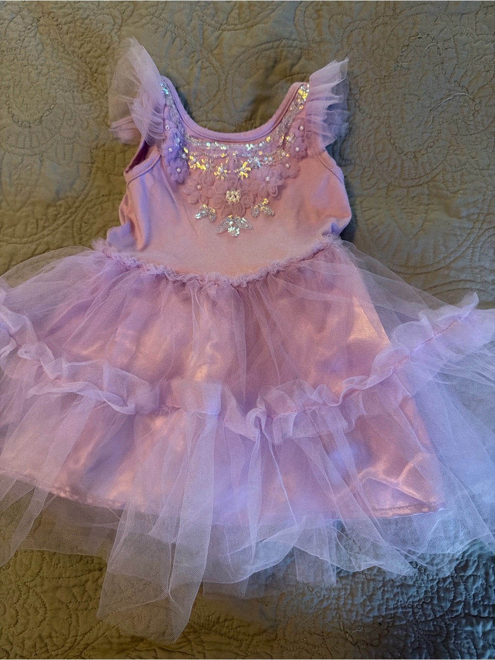 Jessica Simpson Girls Pink Satin Dress - 18M